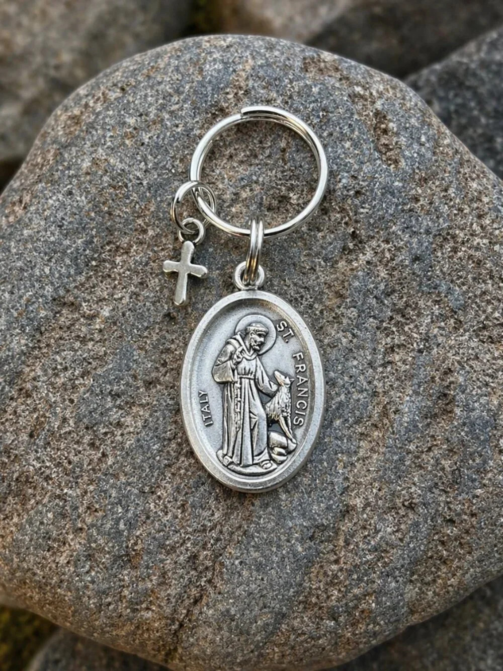 St. Francis Pet Collar Medal Dog Tag Silver | Handmade